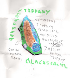 Manoletina Tiffany verde para hacer d enecargo .ADORNO DE PIEL TIFFANY