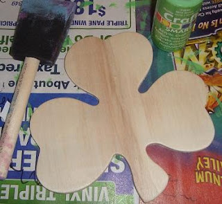 Unpainted wood shamrock