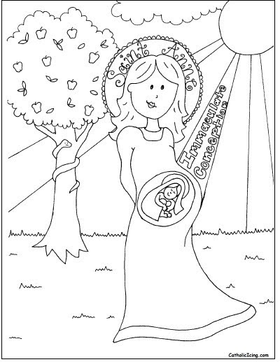 Catholic Icing: Immaculate Conception Coloring Sheet