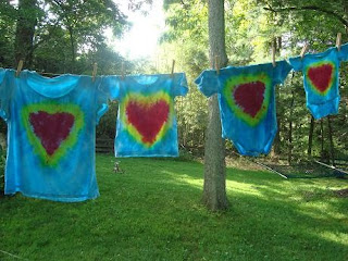 Shirts drying on clothesline 