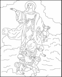Coloring sheet of the Assumption of Mary