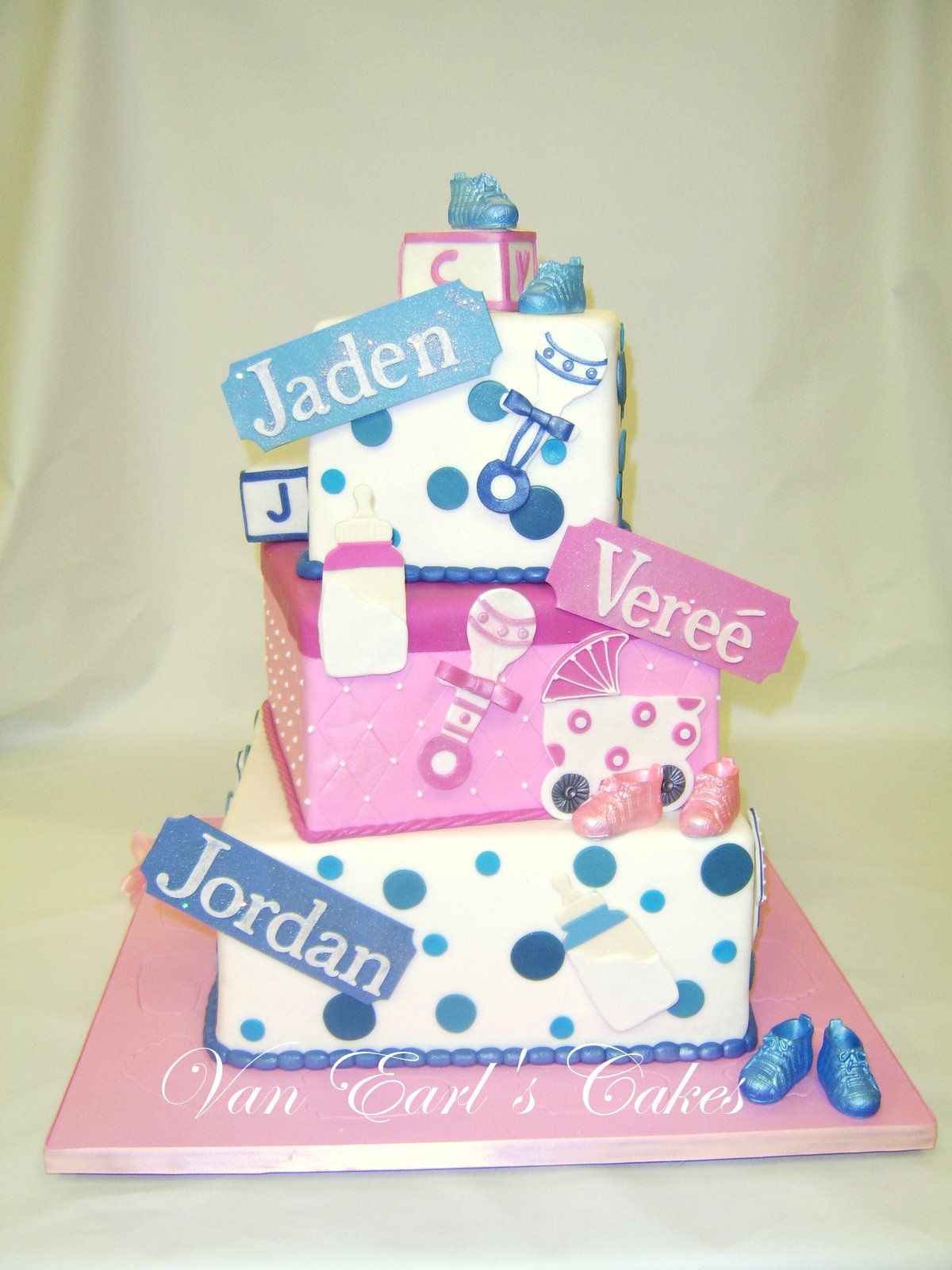 Van Earl's Cakes Triplet Baby Shower Cake
