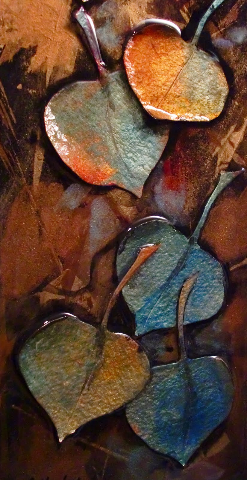 Daily Painters Abstract Gallery Leaf Series 2 10107 mixed media