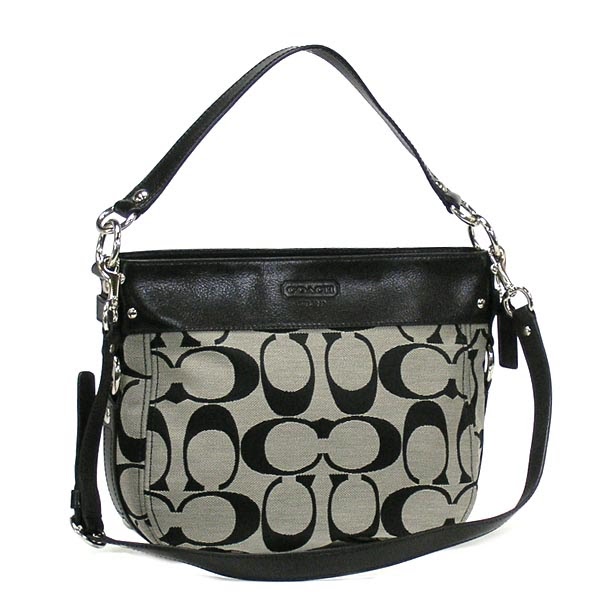 bagsidentity coach 14708 zoe signature convertible bag (blackwhite