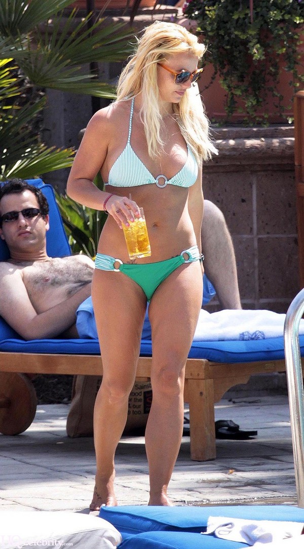 Britney Spears Sexy Body in Sky Blue BIKINI