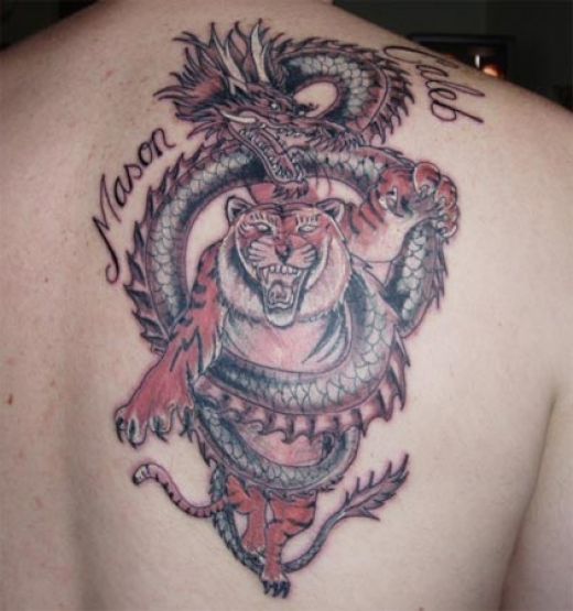 Hot Men Back Tattoo - Tribal draak tattoo. Hot Men Back Tattoo - Tribal