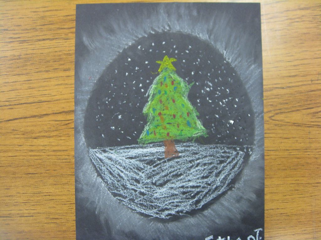 ART with Mrs. Smith Snowy Holiday Trees