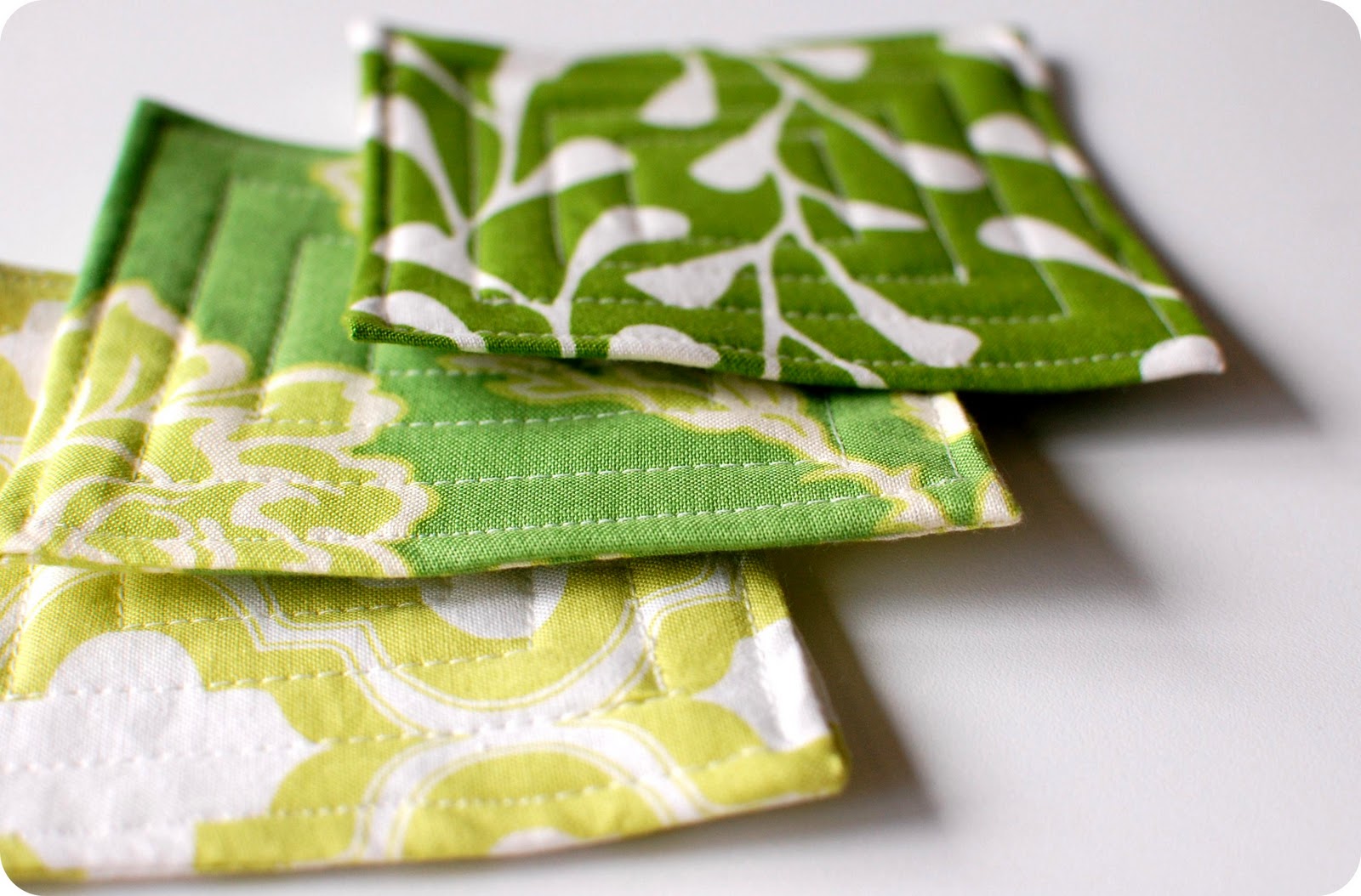 33 Shades of Green Handmade Holidays. . .Quilted Coasters