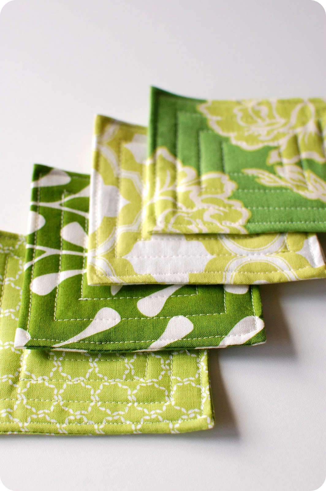 33 Shades of Green Handmade Holidays. . .Quilted Coasters