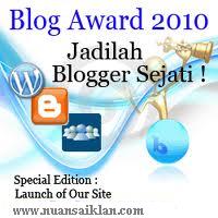 Award jadilah blogger sejati dari nuansaiklan.com