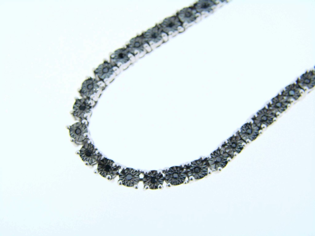new_york_jewels 1 ROW ALL BLACK DIAMOND CHAIN NECKLACE 3 CT 34 INCH