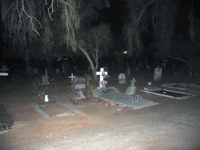 cemetery at night. go to a cemetery at night.