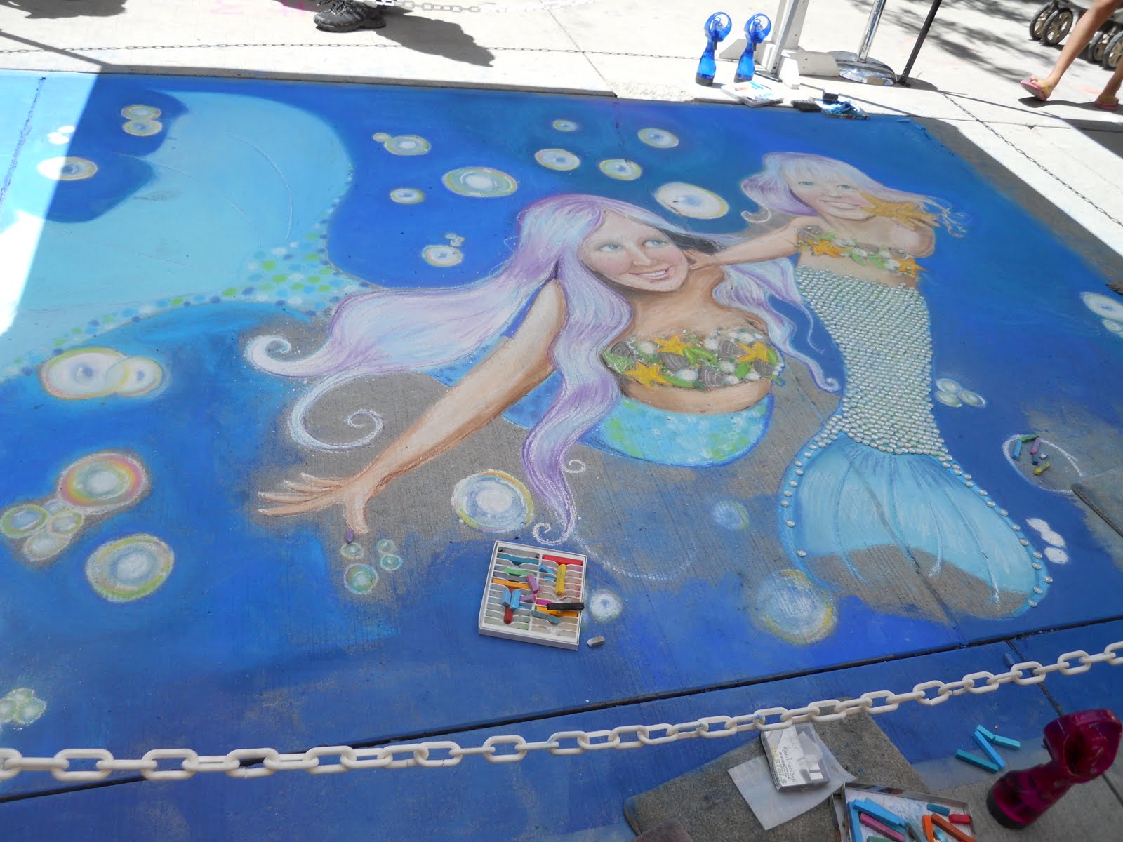 Four Turtle Racers Sidewalk Chalk Art Festival