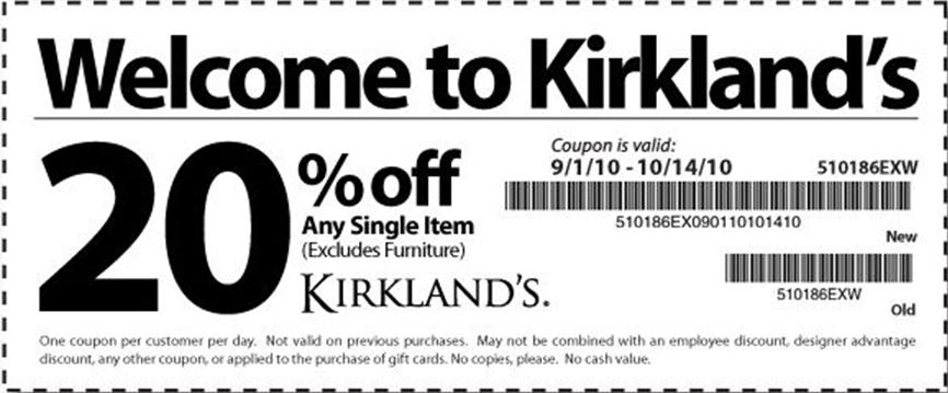 Kirklands in store coupons october 2018