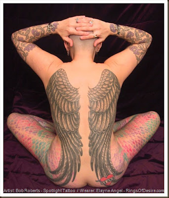 wing tattoos. angel wing tattoos on back.