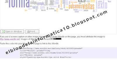 código HTML de la nube para poder insertarla en blog o web