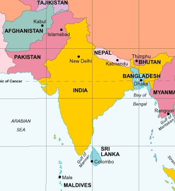 map of south asian cities. Asia : South Asia