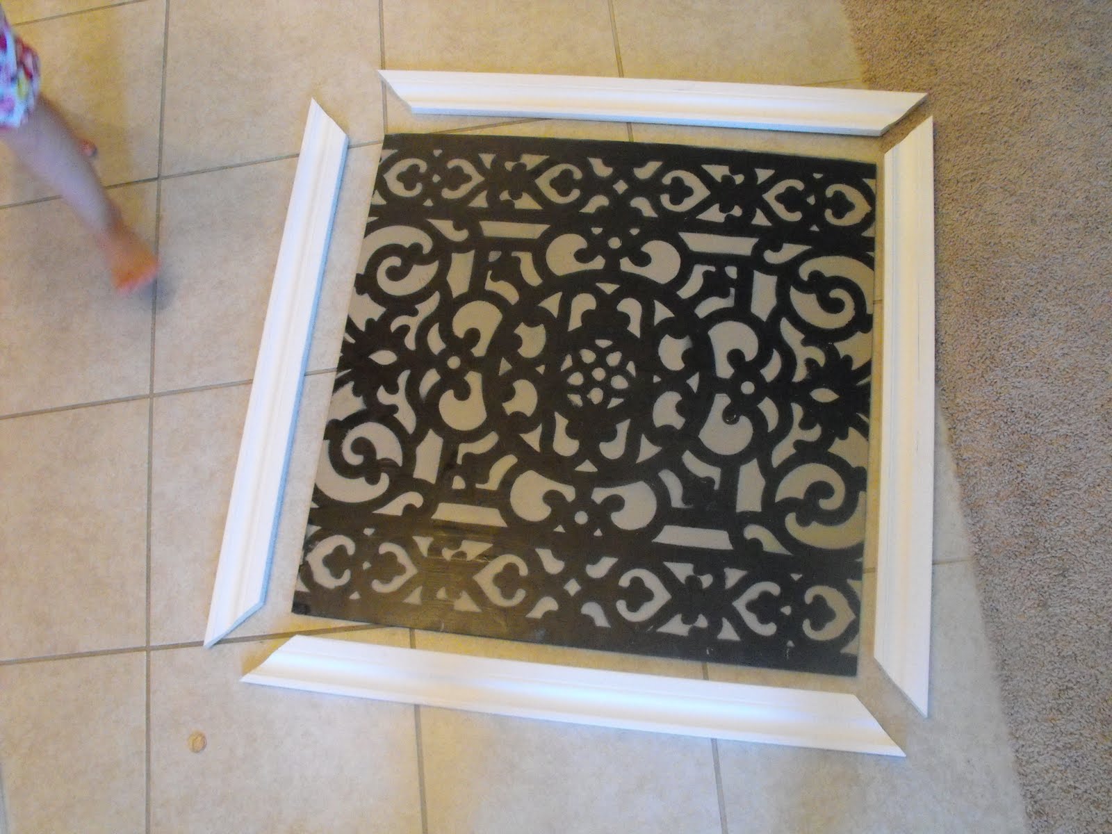 a little of this, a little of that Doormat Wall Art Update {DIY Frame}