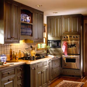 White Distressed Kitchen Cabinets