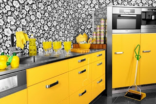 yellow kitchen cabinets