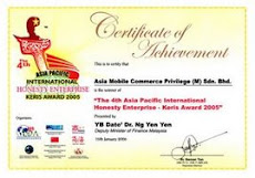 Certificate Of Achivement - Keris Award 2005