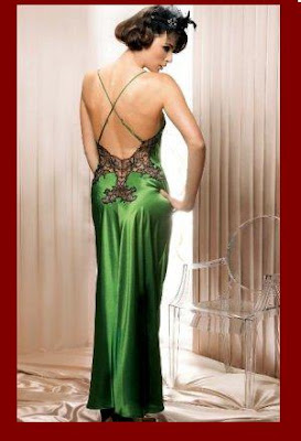 green satin nightdress