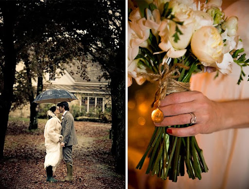 wedding in the rain umbrella
