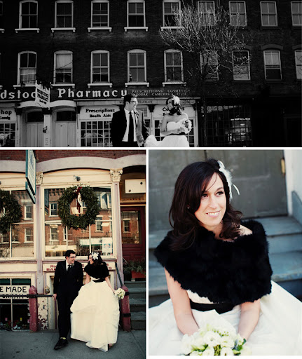 winder wedding bride in fur