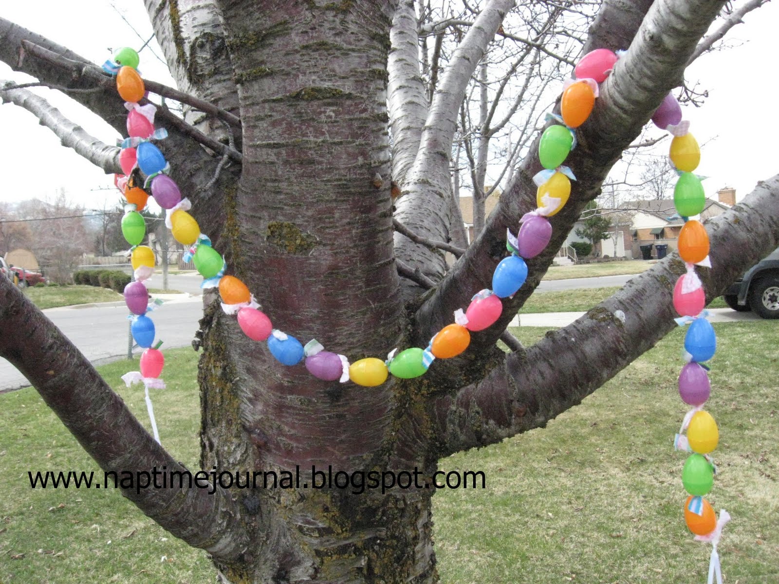 Nap Time Journal Plastic egg garland and other easter ideas