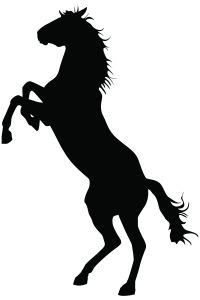 Free horse clip art silhouette rearing