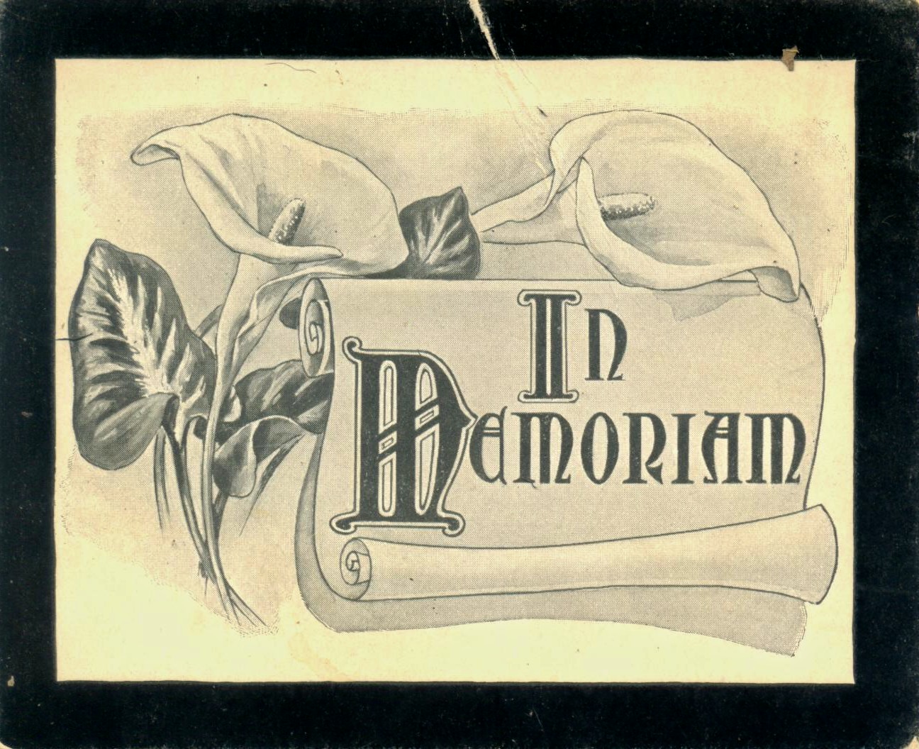 A Land of Deepest Shade Funeral Card In Memoriam, 1904