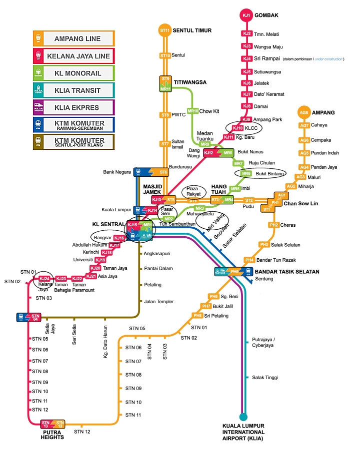 KL Trip April 28th: KL transport LRT Map