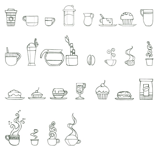 JE Design & Illustration Illustration Coffee House sketches