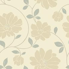 Beige Floral Wallpaper