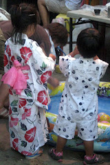 Yukata clad Japanese Shinto Kids at Festival