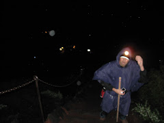 CJ with headlamp on to find the way