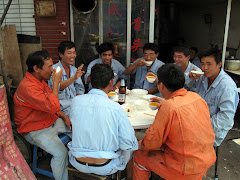 Boys having soup for Lunch