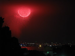 Fireworks over Yokohama Harbor