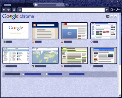 Google Chrome Floral Blue Tema