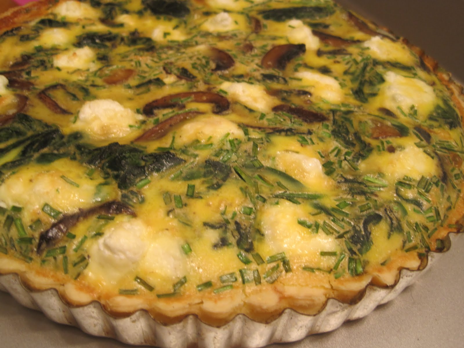 Corcoran Street Kitchen Mushroom, Spinach, and Goat Cheese Quiche