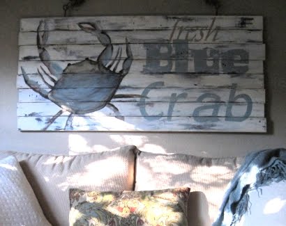 wood crab sign