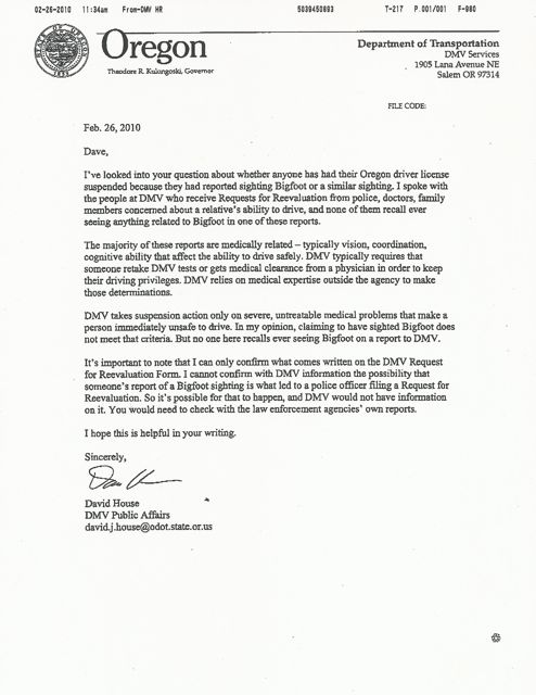 dmv self certification notification letter bigfoot news bigfoot lunch club oregon dmv we will no dmv self certification notification letter bigfoot news bigfoot lunch club oregon dmv we will no