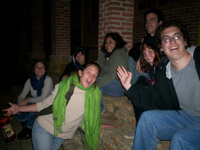 Sitting on the steps at uni terra