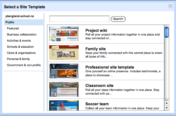 new google sites templates