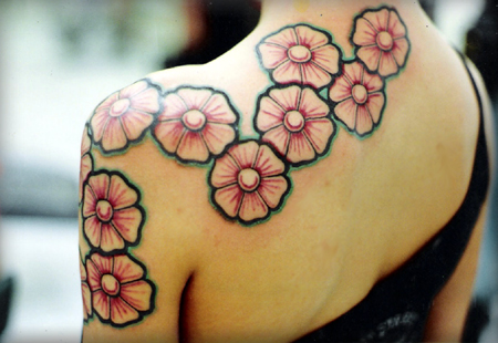 flower allie  flower tattoos on side 