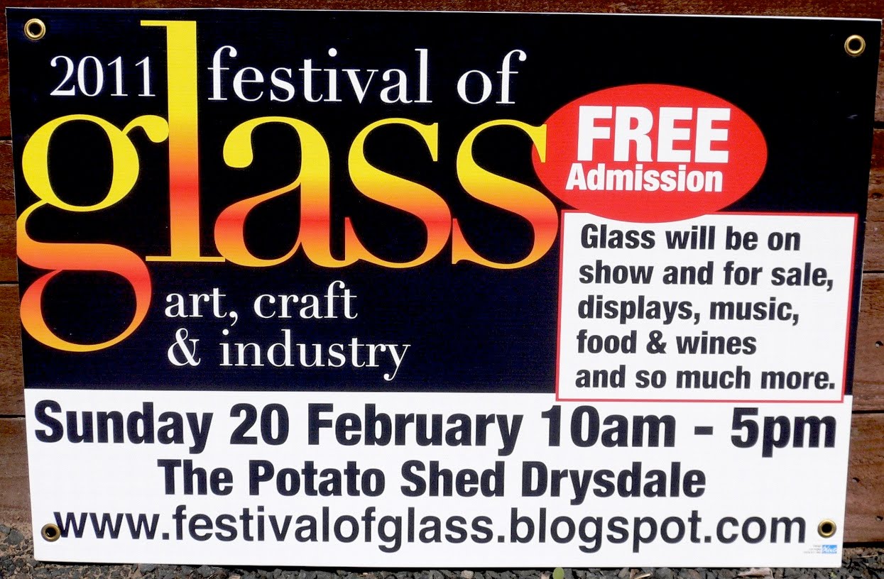 The Festival of Glass Festival roadside signs stand out!