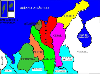 Mapa De Colombia Con Los Departamentos De La Region Pacifica