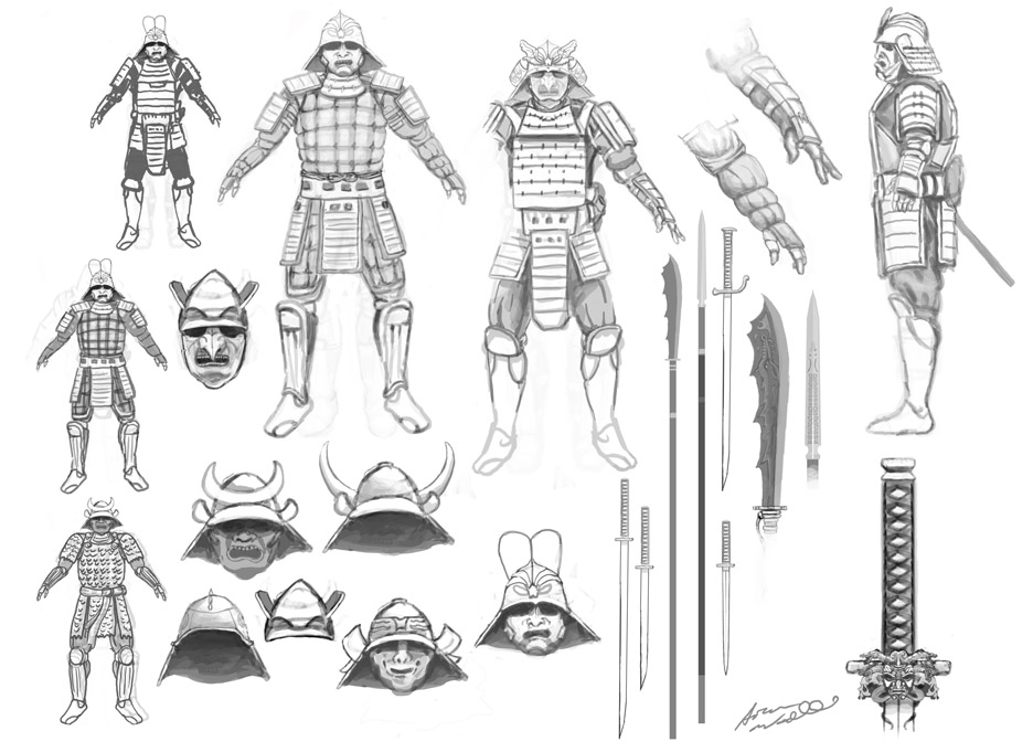 Samurai+armor+drawing