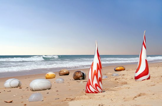 galets sur la plage