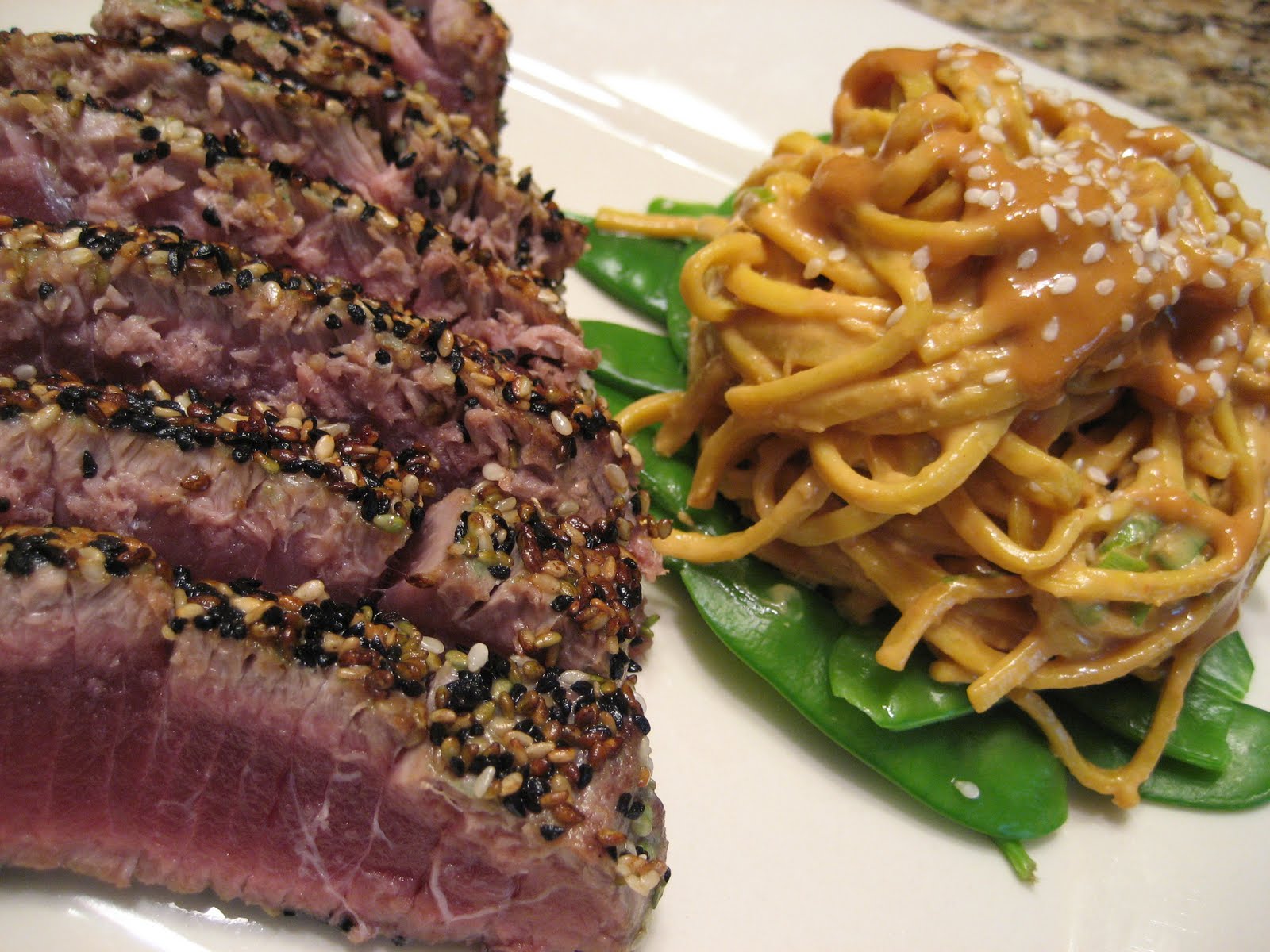 Mission Food Triple SesameSeared Ahi Tuna with Cold Sesame Noodles